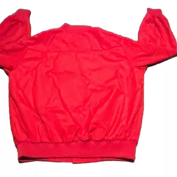 VTG Holiday Red Mervyns Mens Collection Lined Airvent Bomber Nylon Jacket Large - Picture 5 of 5